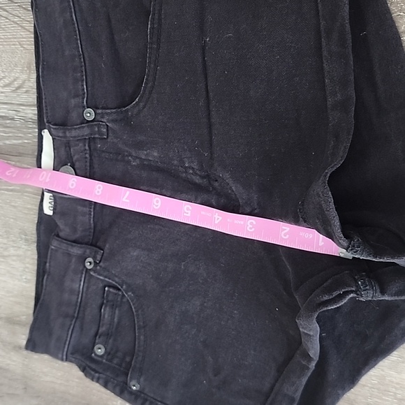 Garage Retro High Waist Jean Short Black Roll Hem Stretch Denim Size 00 - Picture 5 of 11